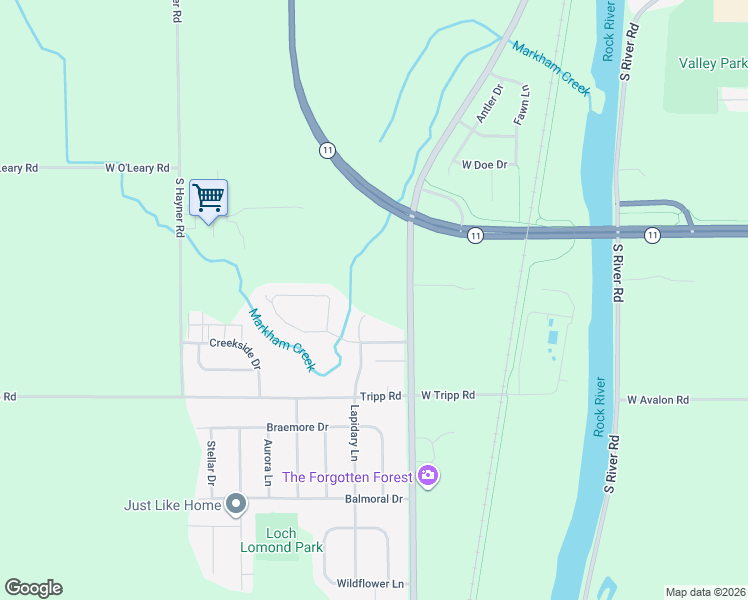 map of restaurants, bars, coffee shops, grocery stores, and more near 43 Lapidary Lane in Janesville