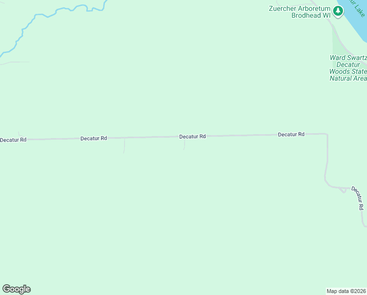 map of restaurants, bars, coffee shops, grocery stores, and more near W1361 Decatur Rd in Brodhead
