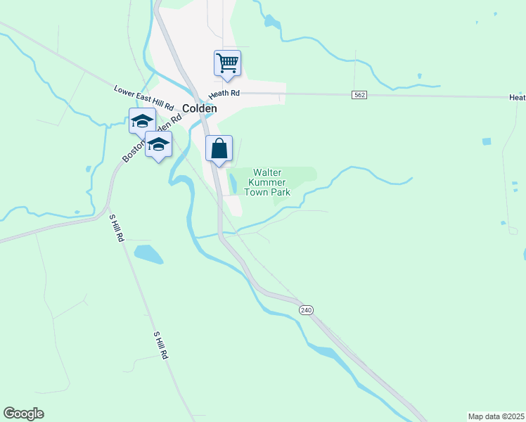 map of restaurants, bars, coffee shops, grocery stores, and more near 8903 State Road in Colden