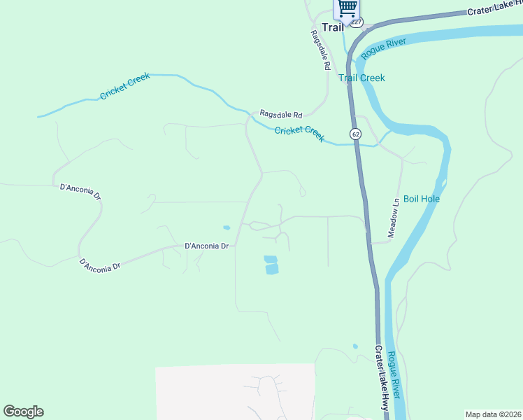 map of restaurants, bars, coffee shops, grocery stores, and more near 23611 Oregon 62 in Trail