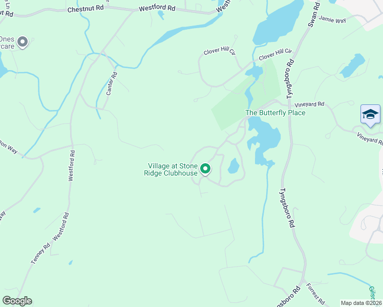 map of restaurants, bars, coffee shops, grocery stores, and more near 14 Stone Ridge Road in Westford