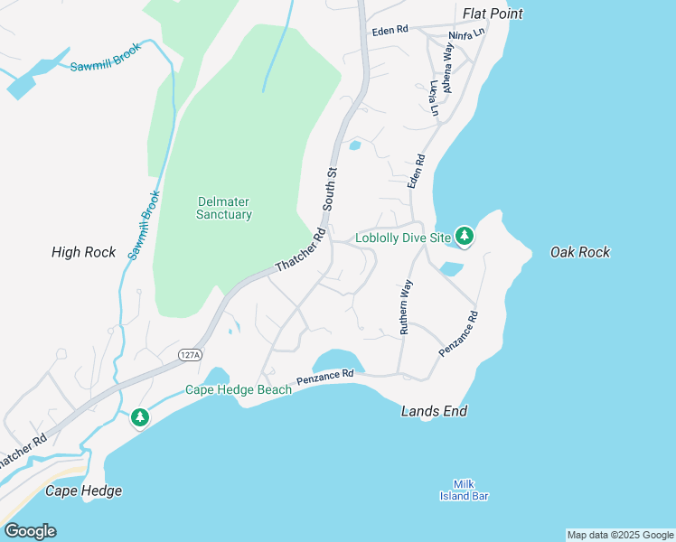 map of restaurants, bars, coffee shops, grocery stores, and more near 167 South Street in Rockport