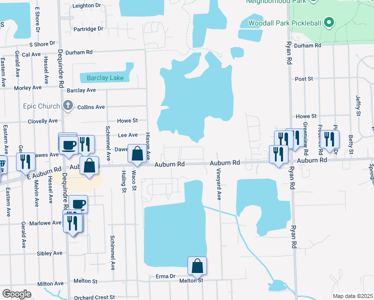 map of restaurants, bars, coffee shops, grocery stores, and more near 2939 Alabaster in Macomb County