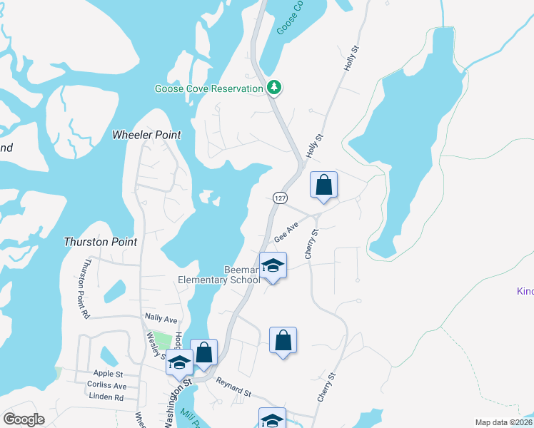 map of restaurants, bars, coffee shops, grocery stores, and more near 532 Washington Street in Gloucester