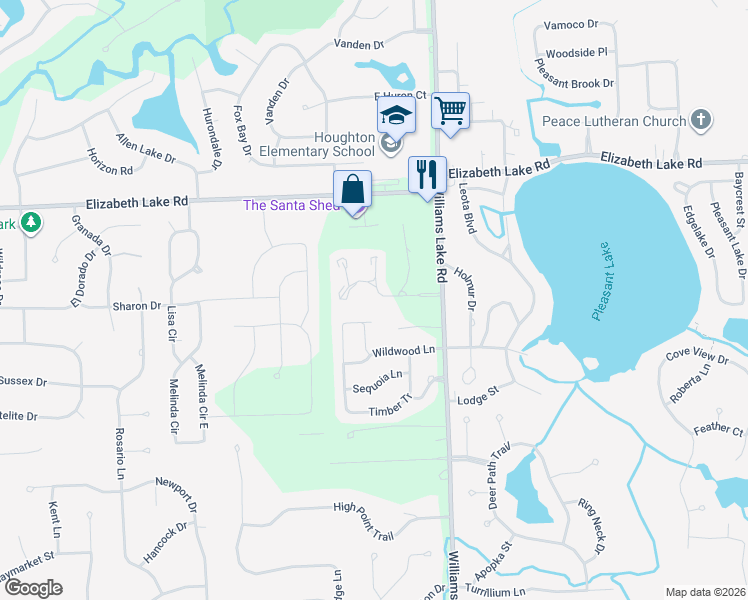 map of restaurants, bars, coffee shops, grocery stores, and more near 209 Summit Ridge Drive in White Lake charter Township