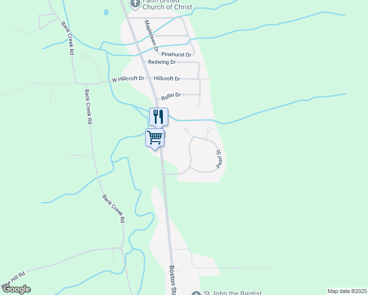 map of restaurants, bars, coffee shops, grocery stores, and more near 8920 Hickory Meadows Road in Boston