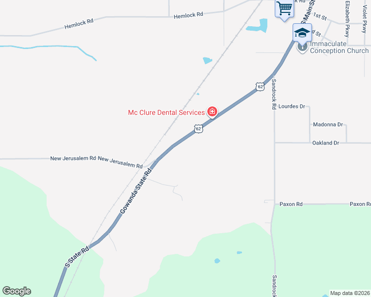 map of restaurants, bars, coffee shops, grocery stores, and more near 9003 South State Road in Eden