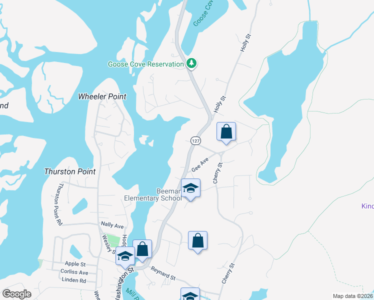 map of restaurants, bars, coffee shops, grocery stores, and more near 532 Washington Street in Gloucester