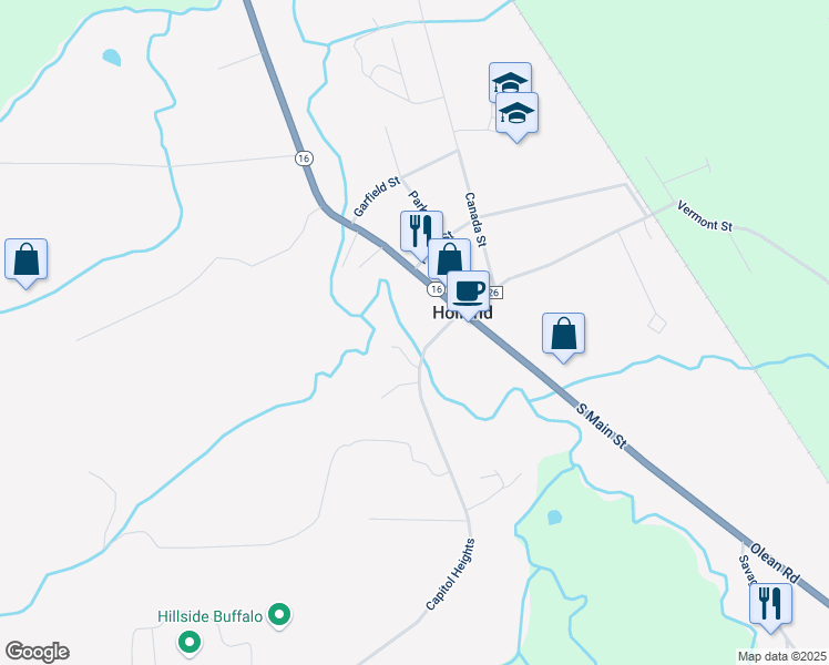 map of restaurants, bars, coffee shops, grocery stores, and more near 35 Capitol Heights in Holland