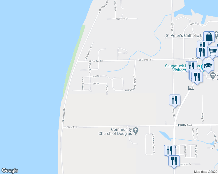 map of restaurants, bars, coffee shops, grocery stores, and more near 729 Wilderness Ridge in Douglas