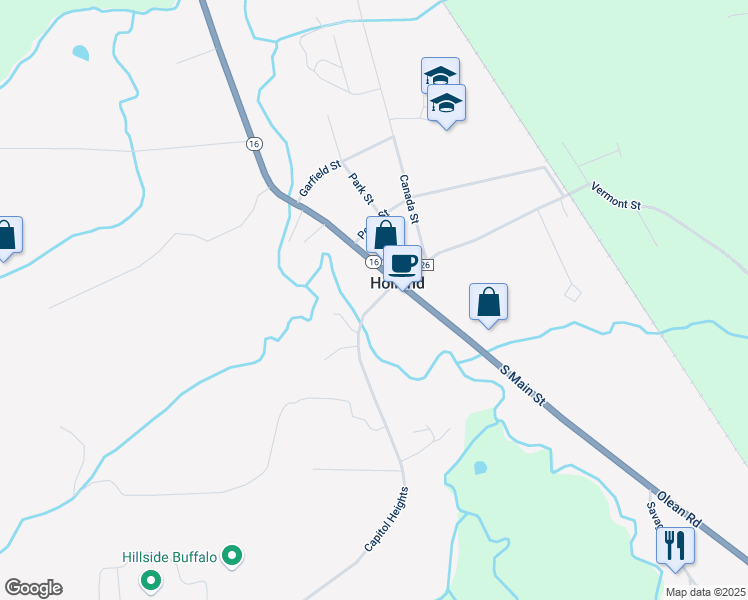map of restaurants, bars, coffee shops, grocery stores, and more near 35 Capitol Heights in Holland