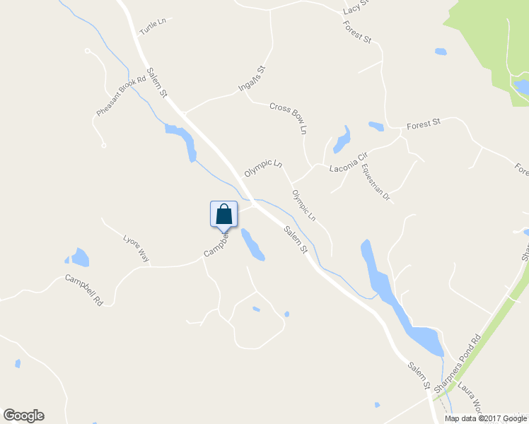 map of restaurants, bars, coffee shops, grocery stores, and more near 1850 Salem Street in North Andover