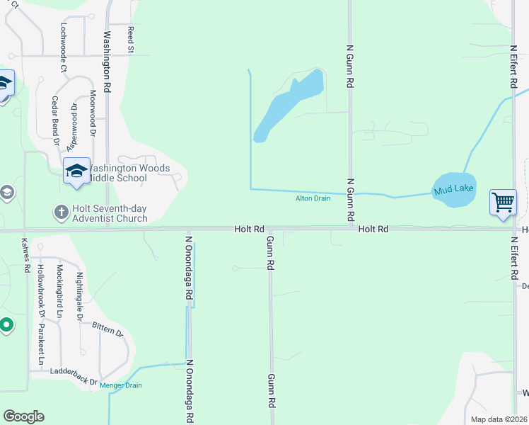 map of restaurants, bars, coffee shops, grocery stores, and more near 5360 Holt Road in Delhi charter Township