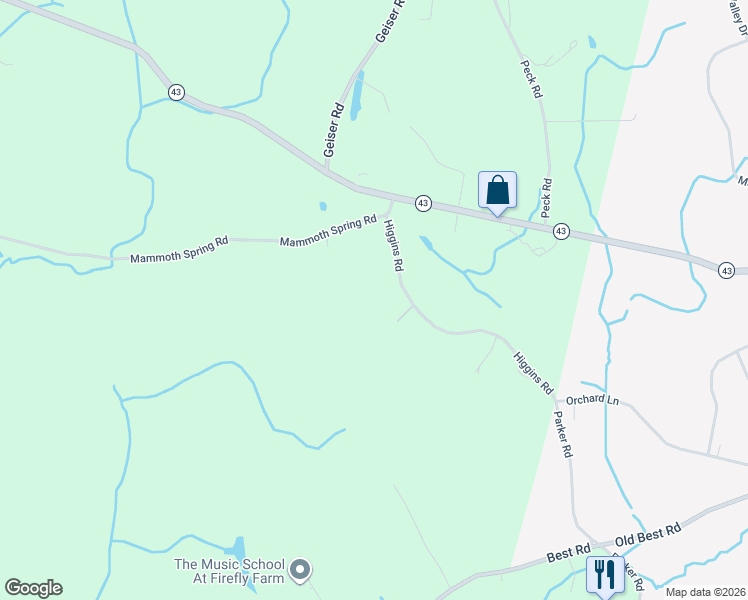 map of restaurants, bars, coffee shops, grocery stores, and more near 85 Higgins Road in West Sand Lake