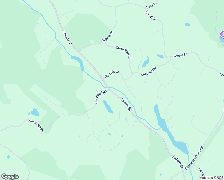 map of restaurants, bars, coffee shops, grocery stores, and more near 1850 Salem Street in North Andover