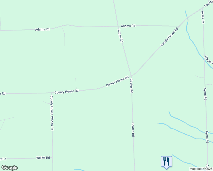 map of restaurants, bars, coffee shops, grocery stores, and more near County House Road in Yates County