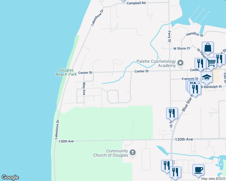 map of restaurants, bars, coffee shops, grocery stores, and more near 753 Clearview Drive in Douglas