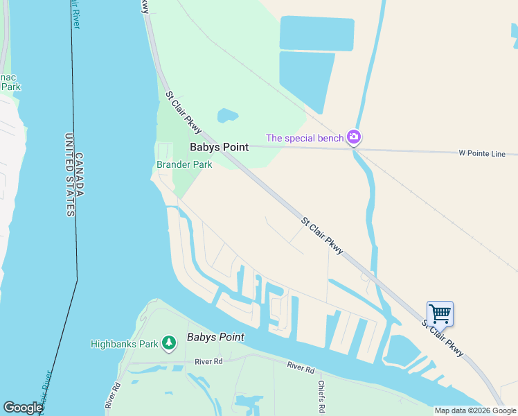 map of restaurants, bars, coffee shops, grocery stores, and more near 4641 Saint Clair Parkway in St. Clair