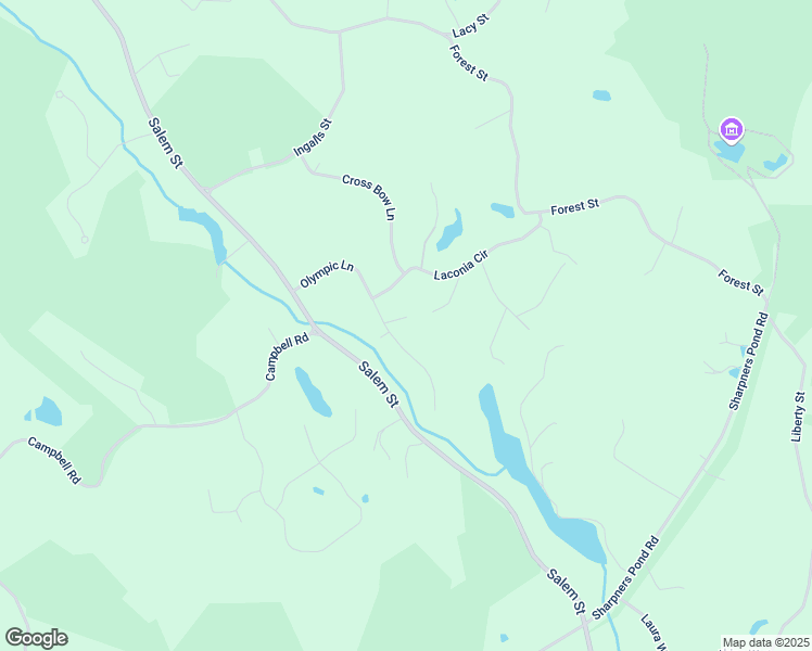 map of restaurants, bars, coffee shops, grocery stores, and more near 110 Olympic Lane in North Andover