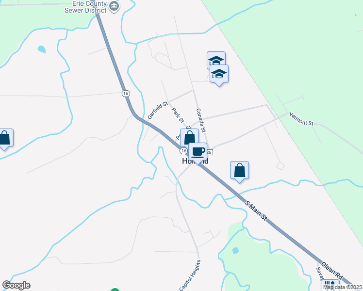 map of restaurants, bars, coffee shops, grocery stores, and more near 49 N Main St in Holland