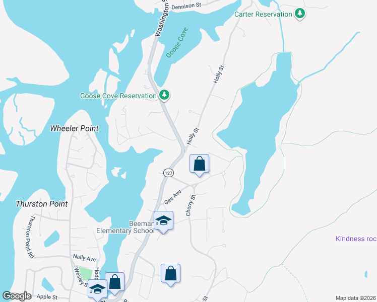 map of restaurants, bars, coffee shops, grocery stores, and more near 1 Holly Street in Gloucester