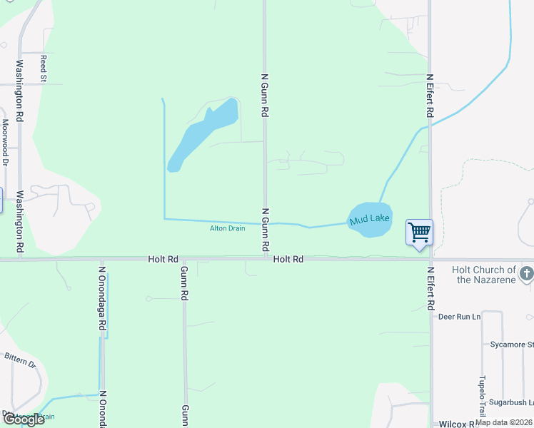 map of restaurants, bars, coffee shops, grocery stores, and more near 2070 North Gunn Road in Delhi charter Township