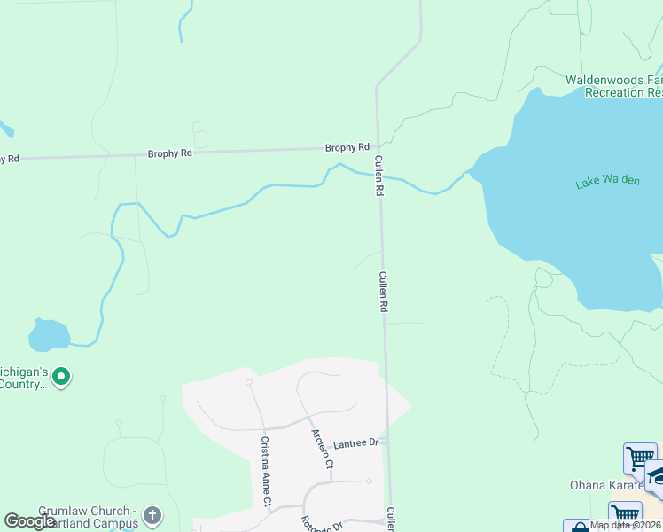 map of restaurants, bars, coffee shops, grocery stores, and more near 2715 Cullen Road in Howell