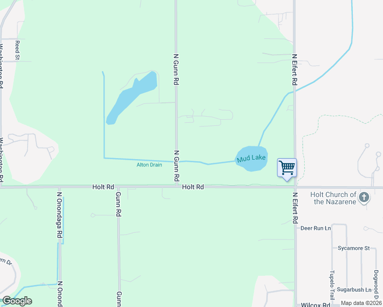 map of restaurants, bars, coffee shops, grocery stores, and more near 2070 North Gunn Road in Delhi charter Township