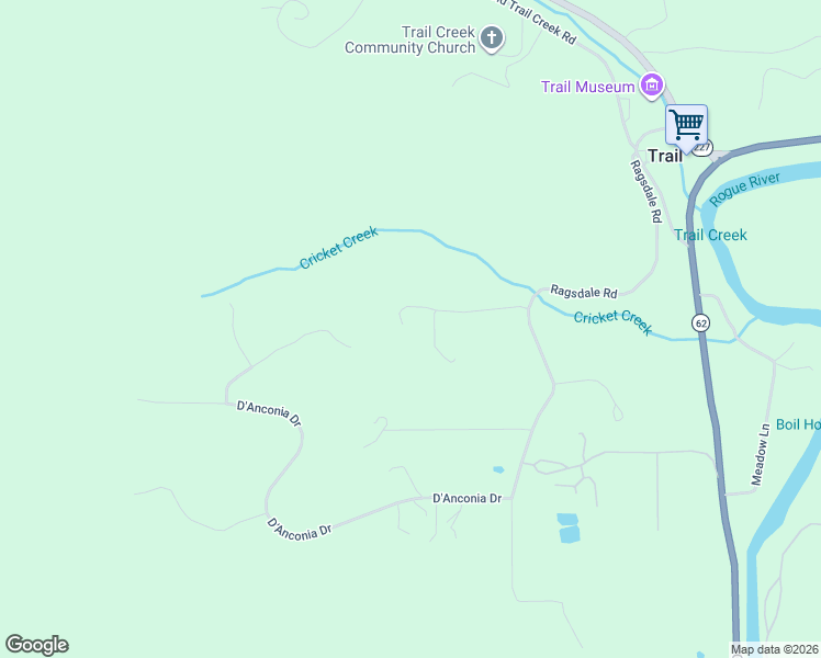map of restaurants, bars, coffee shops, grocery stores, and more near 580 Ragsdale Road in Trail
