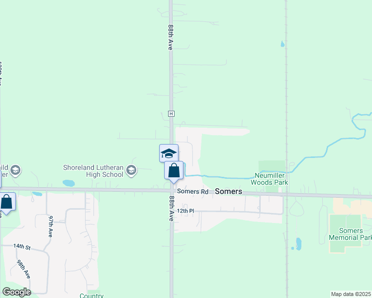 map of restaurants, bars, coffee shops, grocery stores, and more near 8700 11th Street in Kenosha