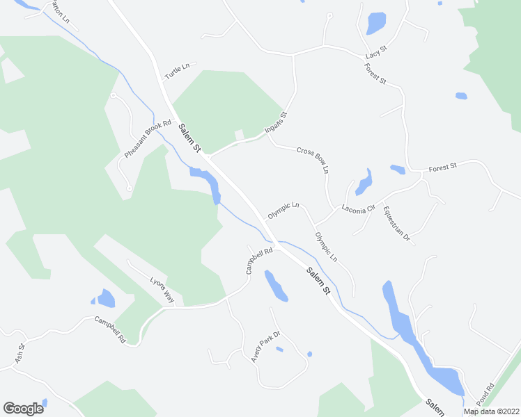 map of restaurants, bars, coffee shops, grocery stores, and more near 1818 Salem Street in North Andover