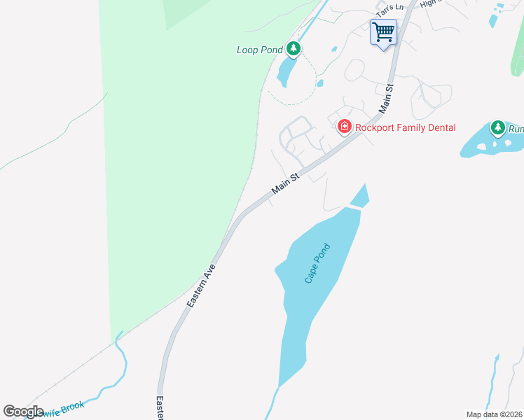 map of restaurants, bars, coffee shops, grocery stores, and more near 190 Main Street in Rockport