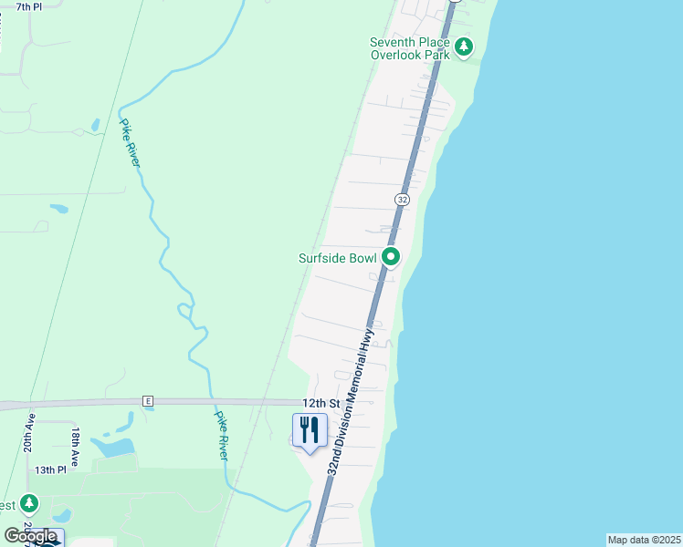 map of restaurants, bars, coffee shops, grocery stores, and more near 516 10th Place in Kenosha