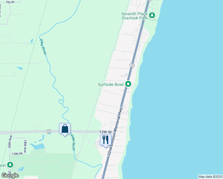 map of restaurants, bars, coffee shops, grocery stores, and more near 516 10th Place in Kenosha
