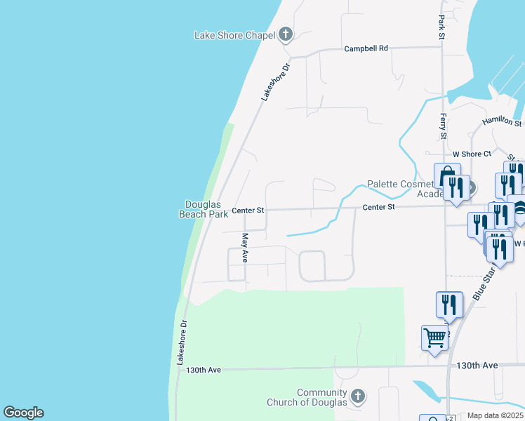 map of restaurants, bars, coffee shops, grocery stores, and more near 858 West Center Street in Douglas