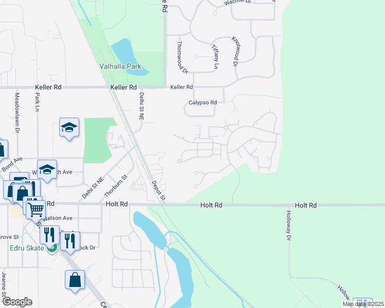 map of restaurants, bars, coffee shops, grocery stores, and more near 3994 Sunshine Peak in Delhi charter Township
