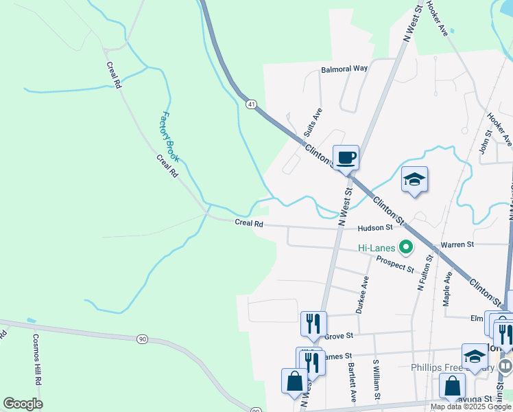 map of restaurants, bars, coffee shops, grocery stores, and more near 4918 Creal Road in Homer