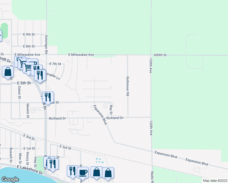 map of restaurants, bars, coffee shops, grocery stores, and more near 1716 Tulip Lane in Storm Lake