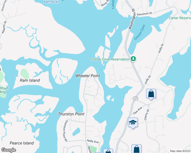 map of restaurants, bars, coffee shops, grocery stores, and more near 10 Riverside Road in Gloucester