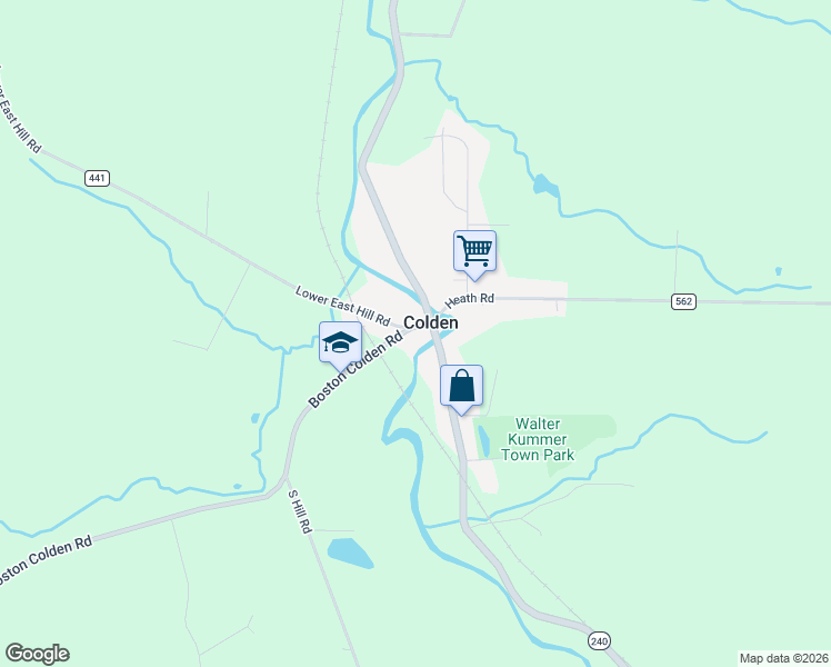 map of restaurants, bars, coffee shops, grocery stores, and more near 8343 Boston Colden Road in Colden