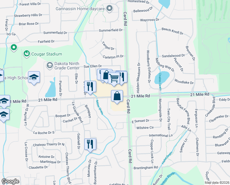map of restaurants, bars, coffee shops, grocery stores, and more near in Macomb