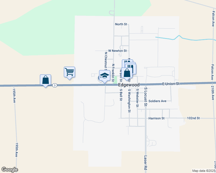 map of restaurants, bars, coffee shops, grocery stores, and more near 300-308 West Lincoln Street in Edgewood