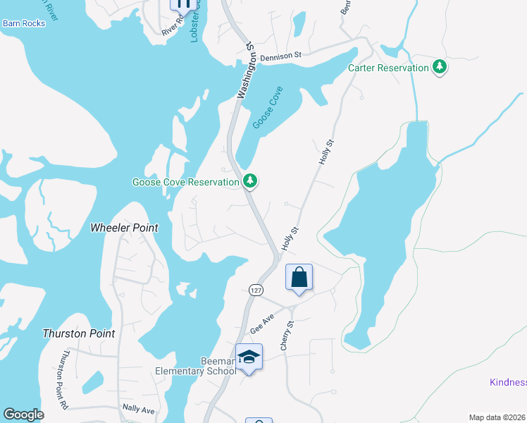 map of restaurants, bars, coffee shops, grocery stores, and more near 2 Autumn Lane in Gloucester