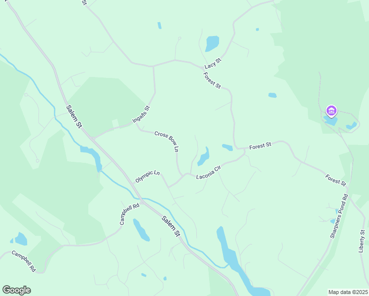 map of restaurants, bars, coffee shops, grocery stores, and more near 116 Cross Bow Lane in North Andover