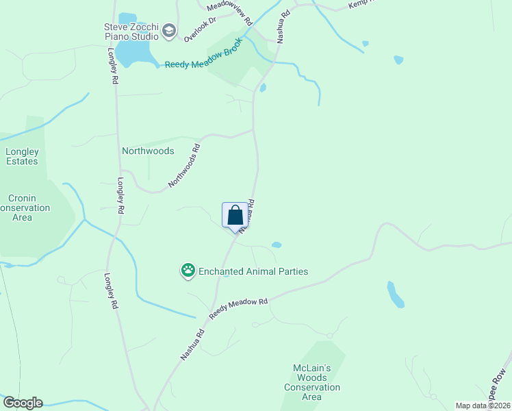 map of restaurants, bars, coffee shops, grocery stores, and more near 205 Nashua Road in Groton