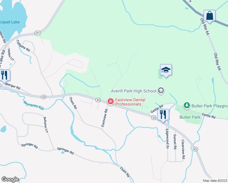 map of restaurants, bars, coffee shops, grocery stores, and more near 5 Averill Avenue in Rensselaer County