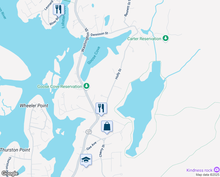 map of restaurants, bars, coffee shops, grocery stores, and more near 30 Holly Street in Gloucester