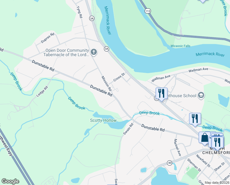 map of restaurants, bars, coffee shops, grocery stores, and more near 188 Dunstable Road in Chelmsford
