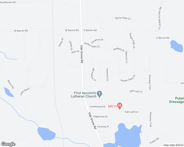 map of restaurants, bars, coffee shops, grocery stores, and more near 3300 Hill Hollow Lane in Howell