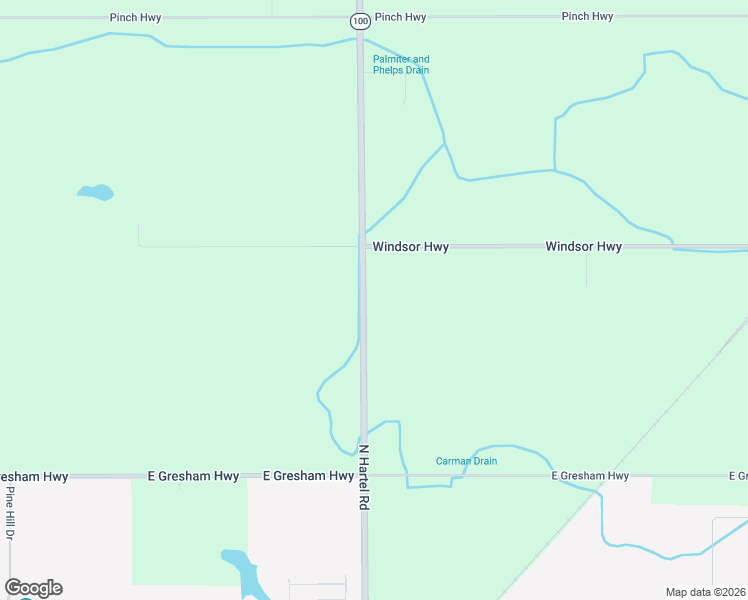 map of restaurants, bars, coffee shops, grocery stores, and more near 5450 North Hartel Road in Potterville